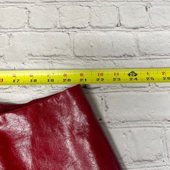 Eloquii Women Faux Leather A-Line Patent Red Skirt Zipper Plus Size 22 M273 -15 - Picture 6 of 16